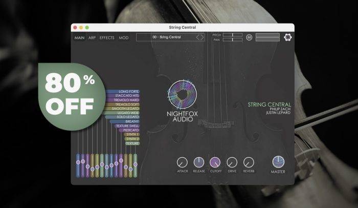 Nightfox Audio为弦乐中央虚拟大提琴乐器节省80%的费用 1 Nightfox audio string central 700x406 1