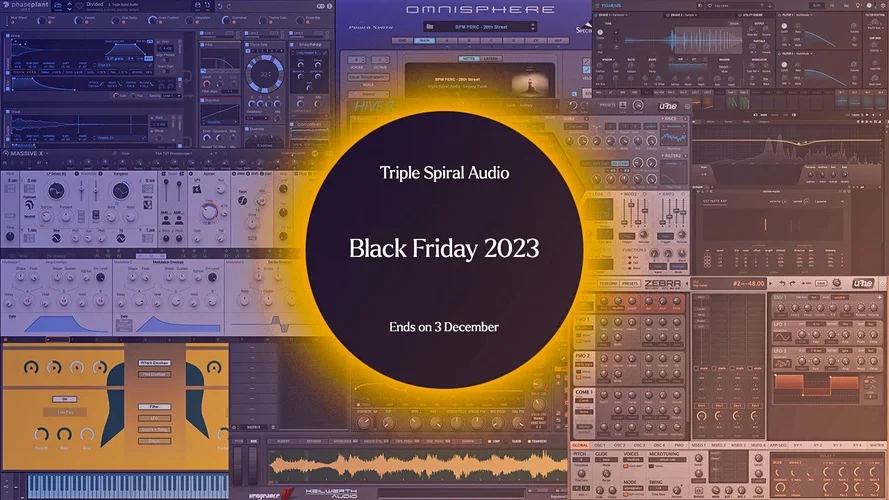 三重螺旋音频在音响和Kontakt图书馆推出黑色星期五销售 1 Triple sprial audio black friday 2023. Jpg