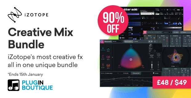 Izotope创意混音包:Neoverb、Stutter Edit 2和Vocalsynth,售价49美元 1 Izotope creative mix bundle. Png