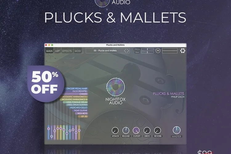 购买Nightfox Audio推出的Plucks & Mallets虚拟乐器可享受五折优惠-