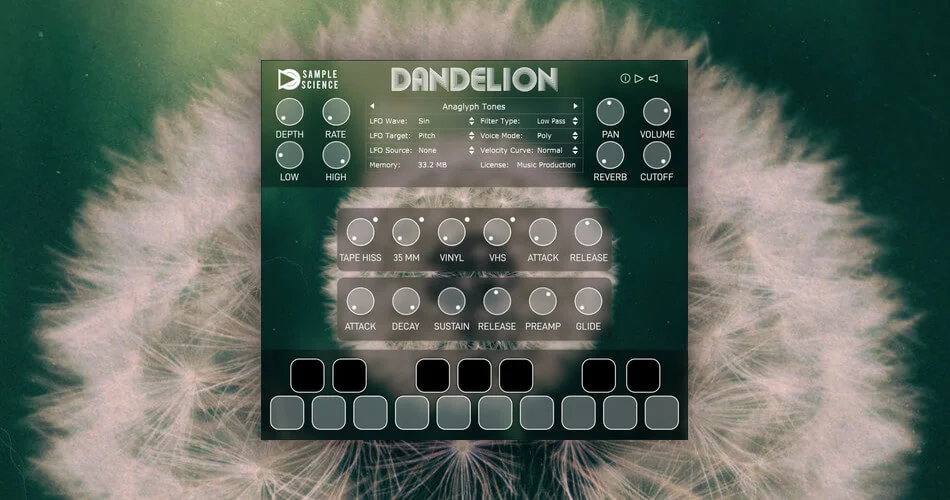 Samplescience公司的蒲公英高保真虚拟仪器六折出售 1 Samplescience dandelion. Jpg