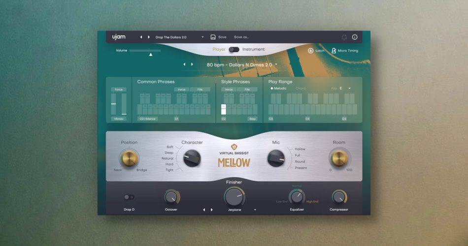购买UJAM推出的Mellow 2虚拟立式低音乐器可节省85%的费用